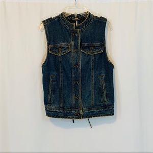 Free People Denim Lace Up Vest